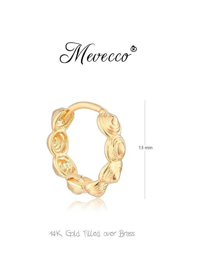 Mevecco - Women Huggie Earrings Gold Hoop 14K Gold Filled Small Simple Handmade Hypoallergenic Everyday Jewelry - Image 1