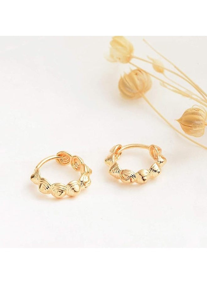 Mevecco - Women Huggie Earrings Gold Hoop 14K Gold Filled Small Simple Handmade Hypoallergenic Everyday Jewelry - Image 1
