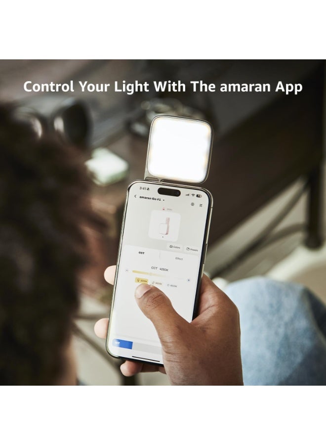 عماران مصباح هاتف LED المغناطيسي متوافق مع مصباح MagSafe Mini، مرآة محمولة قابلة للشحن مصباح هاتف LED للسيلفي، المكياج، مؤتمرات الفيديو، تيك توك، متوافق مع iPhone وAndroid (الكربون) - Image 4