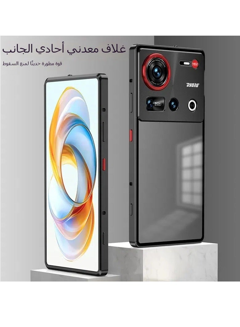 Applicable to Nubia Z70ultra metal frame mobile phone case elastic buckle Z70u matte back plate anti-drop protective cover (black)  - Image 1