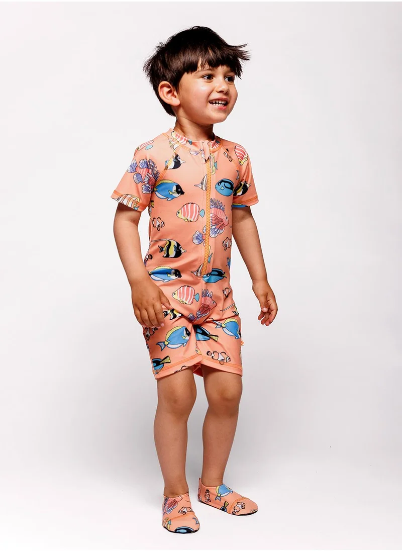 سموفولك UV50 bathing shoes for children with fish
