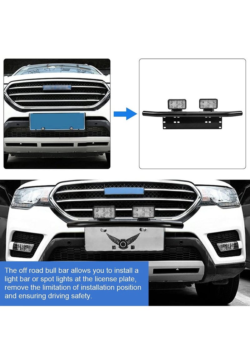 SYOSI Universal License Plate Mounting Bracket Aluminum Alloy Front Bull Bar Bumper LED Work Lamps Lighting Bars LED Light Mounting Bracket Holder for Off Road Led Light Bars Work Lamps  (Black)  - Image 3