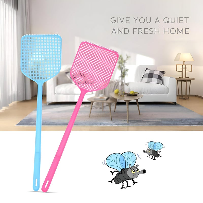 Fly Swatter Mesh - Ultra-fine mesh surface with reinforced sawtooth border, flexible plastic handle for easy maneuvering, 3-pack in vibrant colors for lasting durability. - Image 5