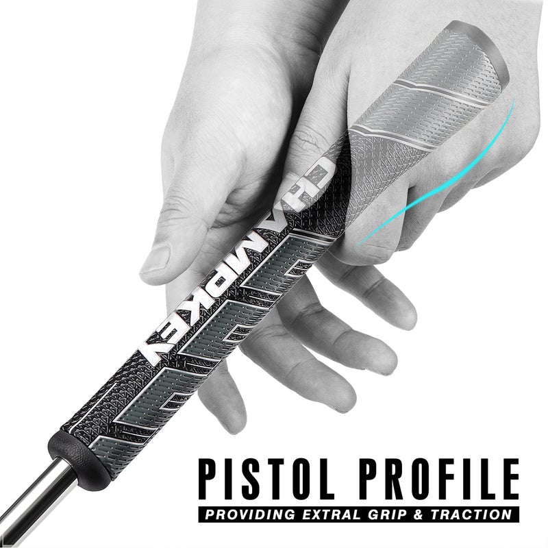 CHAMPKEY Premium Pistol Golf Putter Grip | Lightweight and Comfortable Golf Grips | Advanced Texture Control and High Feedback Golf Putter Grips(Gray, Standard) - Image 2