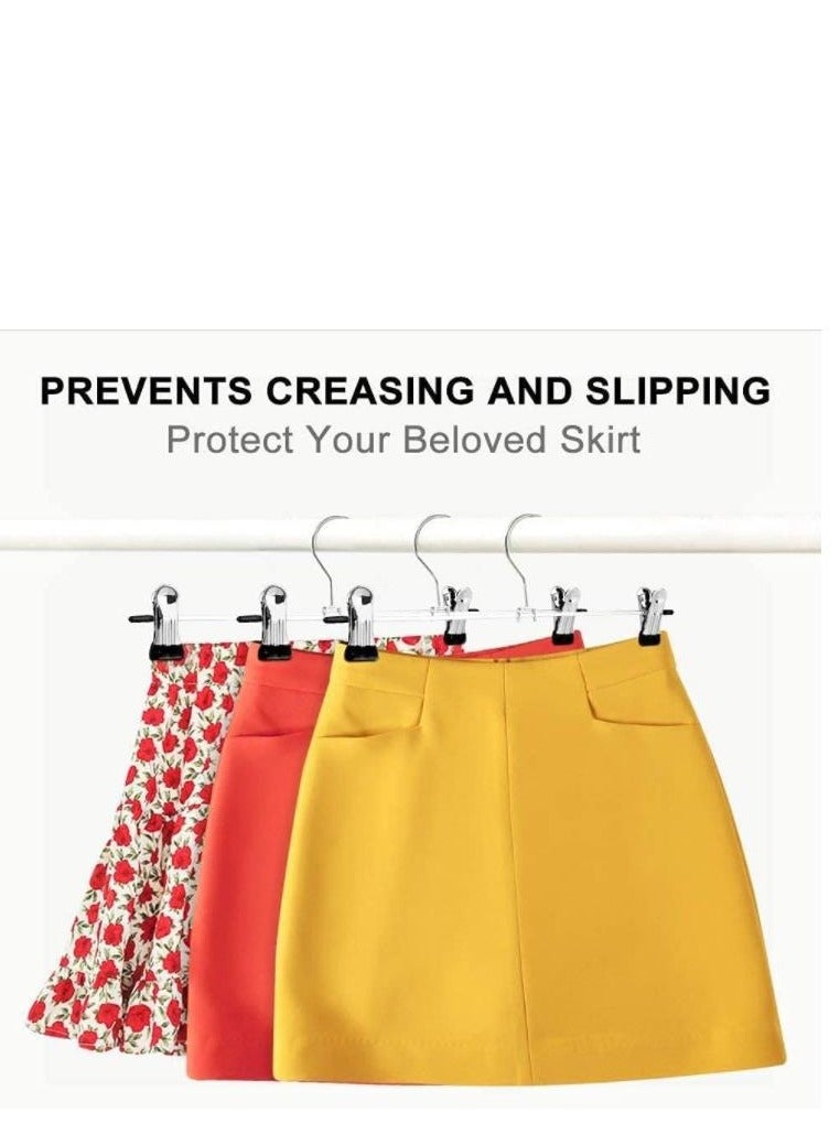 Premium Metal Pant Hangers Trouser Hangers Skirt Hangers with Adjustable Non-Slip Clips Ultra-Thin Space Saving Durable Clothes Hangers 30cm for Skirts Pants Trousers Anti Rust High Grade 12 Pc  - Image 3