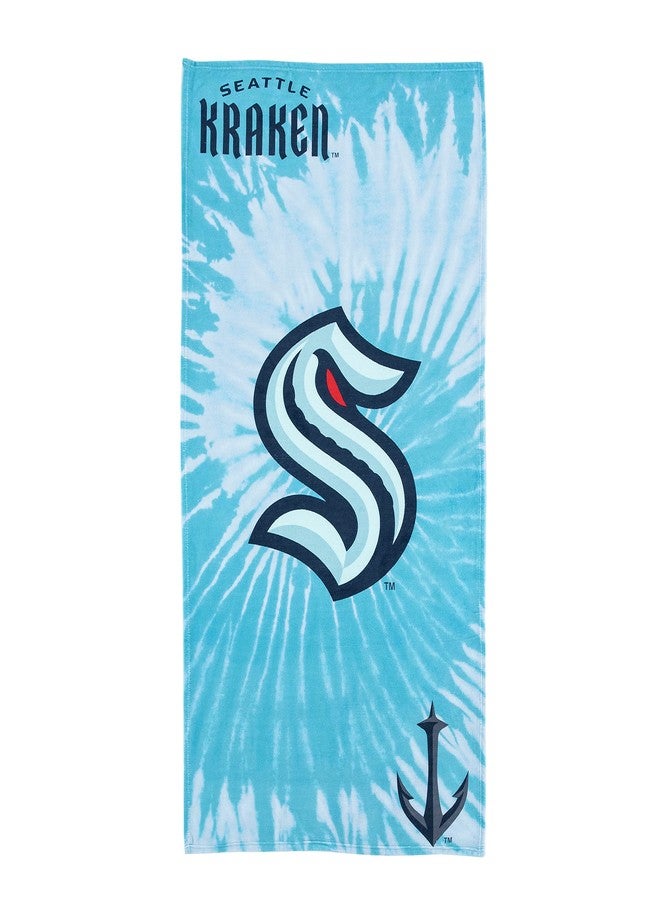 Northwest NHL Seattle Kraken Psychedelic Beach Towel, Cotton Polyester Blend Lightweight Bath, Pool, Swim, Travel Fan Gear, 30 x 60 Inch - Image 1