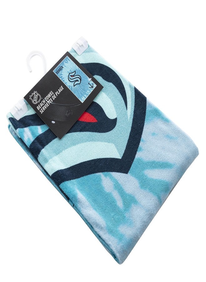 Northwest NHL Seattle Kraken Psychedelic Beach Towel, Cotton Polyester Blend Lightweight Bath, Pool, Swim, Travel Fan Gear, 30 x 60 Inch - Image 4