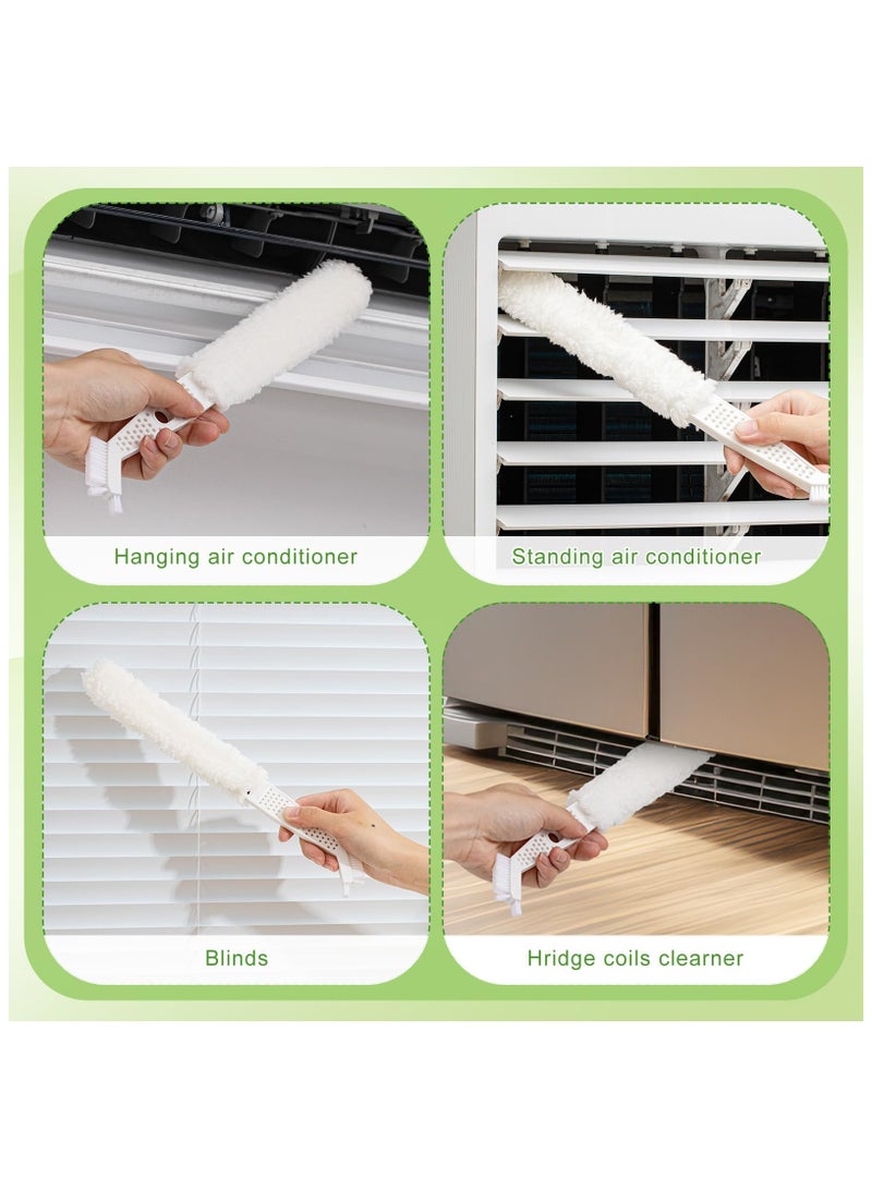 Air Conditioner Fin Comb Cleaner Kit, Fridge Coils Cleaner, Coil Cleaner Brush Air Conditioner Gap Brush No Disassembly with 5 White Replaceable Brush Clothes, for Air Conditioner Fridge - Image 4