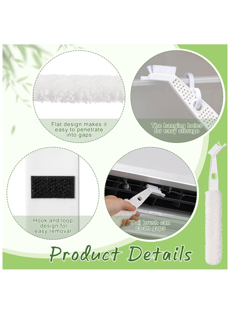 Air Conditioner Fin Comb Cleaner Kit, Fridge Coils Cleaner, Coil Cleaner Brush Air Conditioner Gap Brush No Disassembly with 5 White Replaceable Brush Clothes, for Air Conditioner Fridge - Image 3