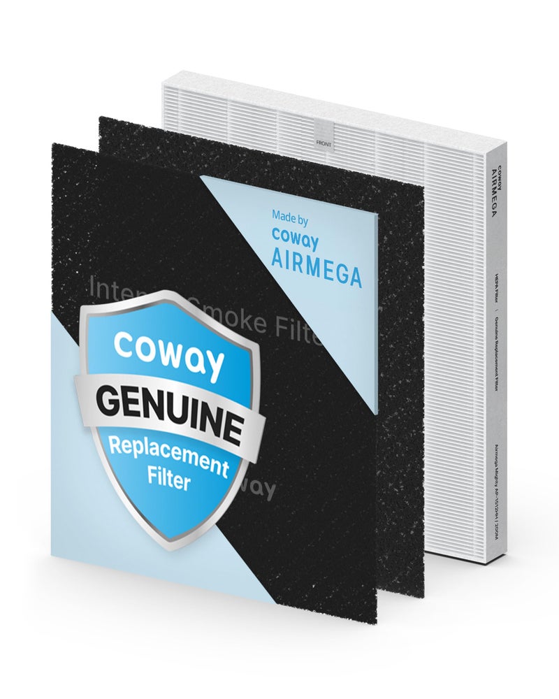 COWAY مجموعة استبدال فلتر COWAY Airmega AP-1512HH & 200M، فلتر HEPA وفلتر دخان مكثف، AP-1512HH-FP دخان مكثف، 3116999 - Image 1