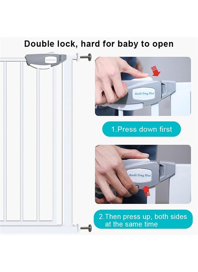 JCB CHIC Auto Close Safety Baby Gate，Stair Guardrail Child Safety Gate Fence Baby Gate Fence Guardrail Baby Gate Fence Pet Kitchen Railing( Baby Gate+10cm Extension(75-94cm)）  - Image 3