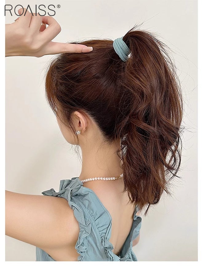 رويس 32 قطعة من أربطة الشعر المرنة الملونة للنساء، حامل ذيل حصان غير قابل للانزلاق، مناسب لليوجا والجري والمناسبات الخارجية، أربطة رأس مرنة بسيطة وعصرية للاستخدام اليومي - Image 5