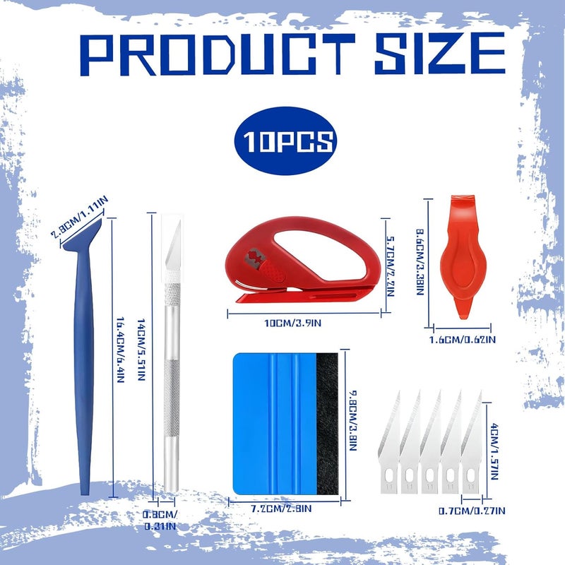 Eophmi Vinyl Wrap for Cars 10 Pcs Vinyl Wrap Tools Vinyl Wrap Tool Kit Car Wrap Vinyl Car Vinyl Wrap Car Wrap Window Tint Kit for Automotive Wrap And Car Decals - Image 2