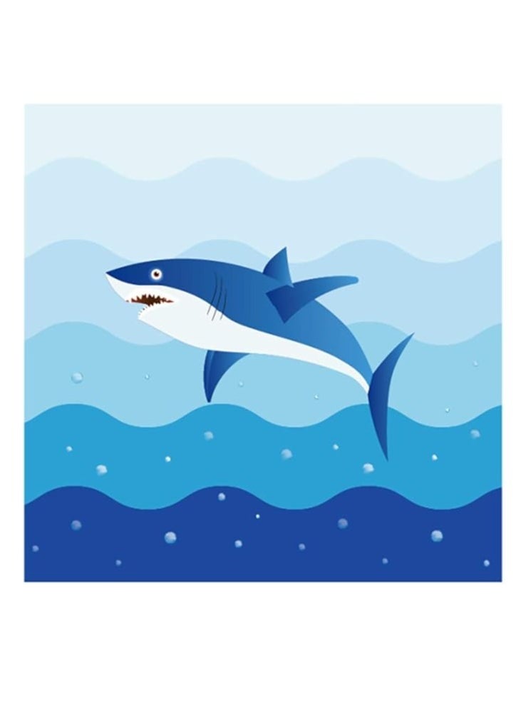 Vitacelli - Shark Disposable Tableware Set, 69Pcs Shark Party Supplies with Plates (9inch And 7inch) Napkins Cups and Straws for Kids Birthday Baby Shower Pool Party Dinner Dessert - 8 Guests - Image 1