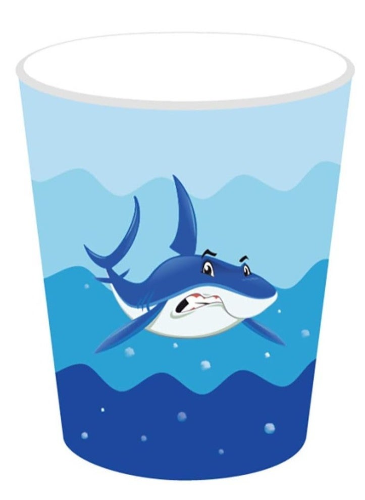 Vitacelli - Shark Disposable Tableware Set, 69Pcs Shark Party Supplies with Plates (9inch And 7inch) Napkins Cups and Straws for Kids Birthday Baby Shower Pool Party Dinner Dessert - 8 Guests - Image 1