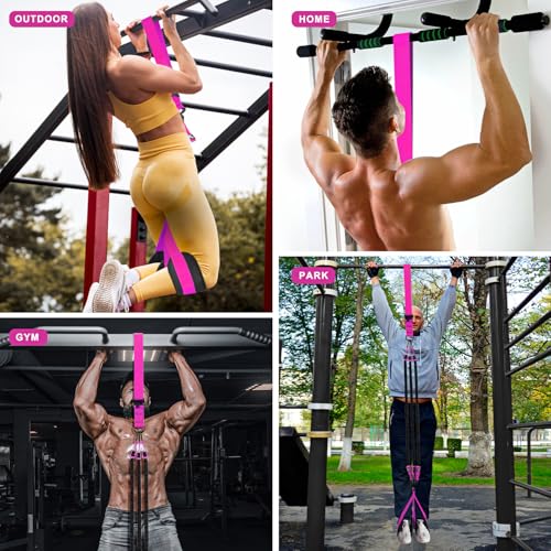 HPYGN Pull Up Bar Bands, Heavy Duty Pull Up Assistance Bands, Height Adjustable Strap & Comfortable Foot Strap, Pull Up Bands Assistance Bands for Strength Training Workout Equipment - Image 5