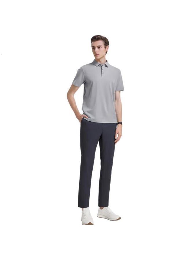 Youngor Men'S Summer Youth Men'S Business Casual Short Sleeve Polo Shirt Grey L - Image 1