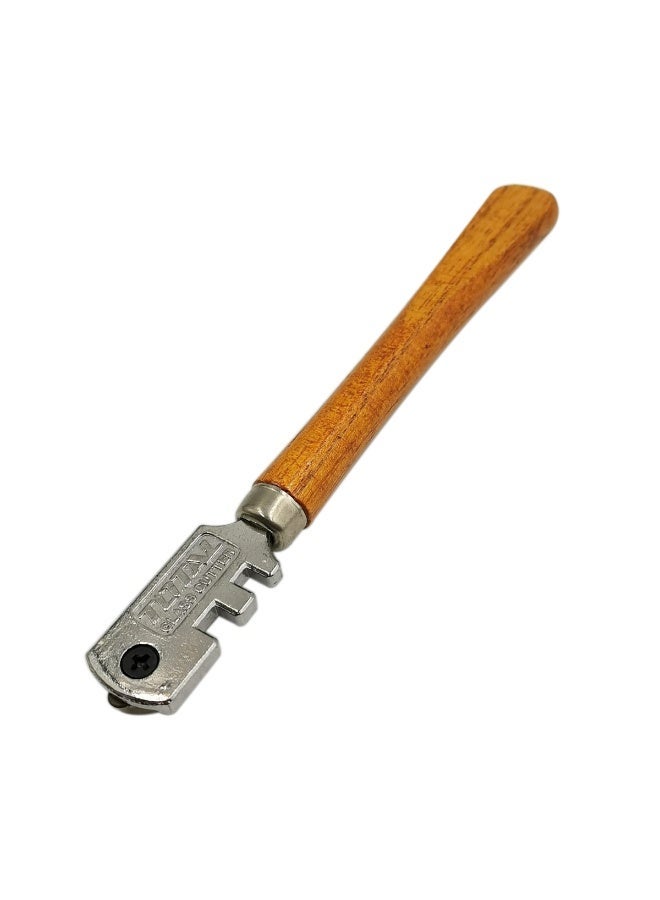 TOTAL Glass Cutter THT561301 130mm Professional Glass Cutting Tool, Tungsten Carbide Cutting Wheel, Wooden Handle Glass Cutter, Multi Position Cutting Head, Precision Glass Scoring Tool for Window Mirror Tile Sheet Glass DIY Repair - Image 5