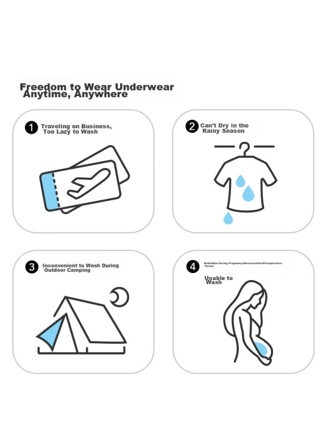 Miniso Miniso 5-pack Pure Cotton Travel Underwear, Disposable Underwear For Women, 1 Piece, For Holiday Travel And Outings  - Image 5