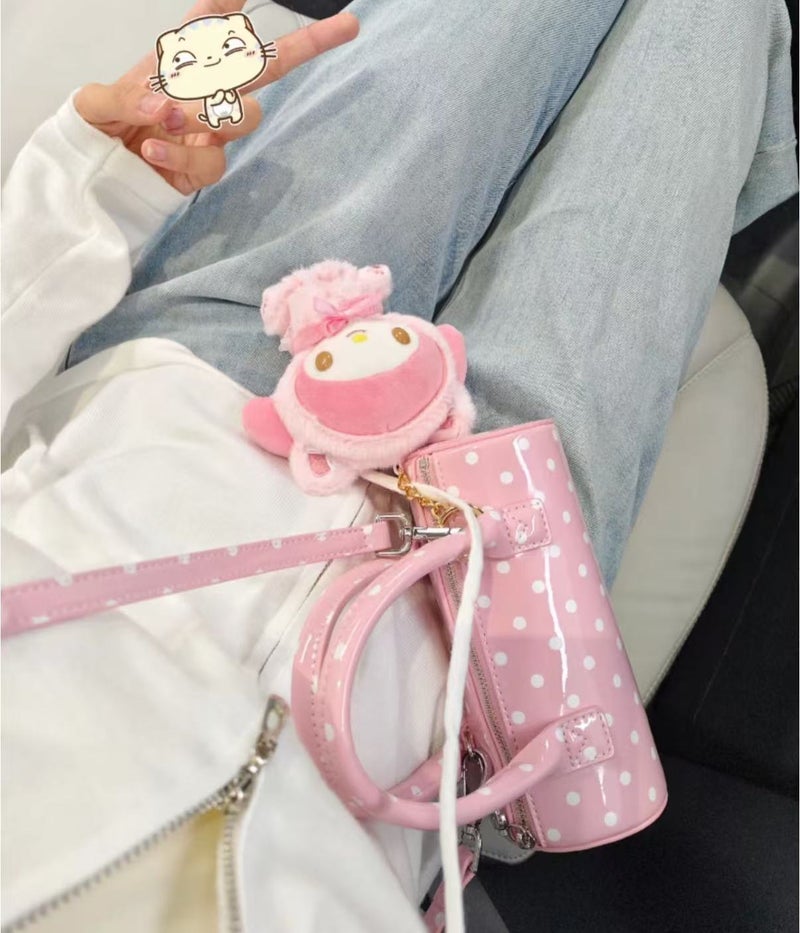 New Summer Dopamine Premium Handheld Cylinder Bag, Korean Ins Style, Bowling Cute Polka Dot Bag for Women - Image 4