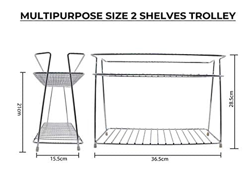 CR18 COLLECTION COMBO SET OF 2 PCS Stainless Steel 2-Tier Rack Shelf, 38 x 15 x 28 cm, Silver(COMBO SET OF 2 PCS RACKS) - Image 4
