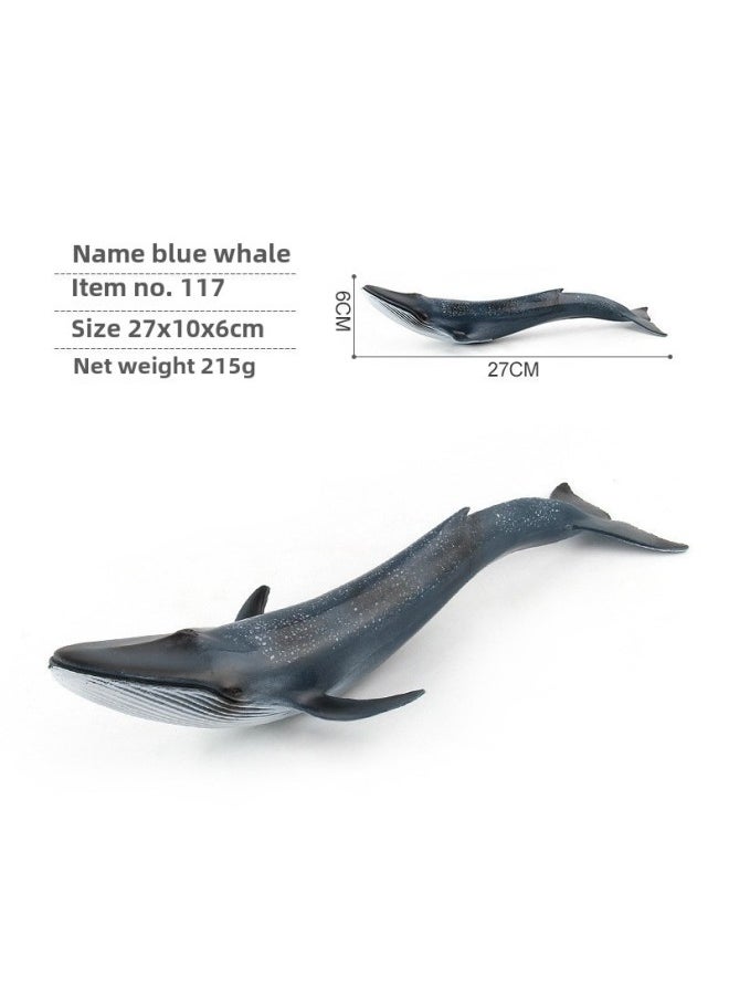 Generic - Simulation Of Whale Sharks, Tiger Sharks, Blue Whales, Marine Life Models, Deep-sea Prehistoric Ancient Duns, Trilobites, Animal Models-Color:Pl127-117 Blue Whale 215g - Image 1