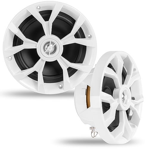 BELVA BBMS65W 400W Peak (200W RMS) 6.5" 2-Way White Coaxial Marine Speakers for Boats/ATV/UTV/SxS/Powersport - Image 1