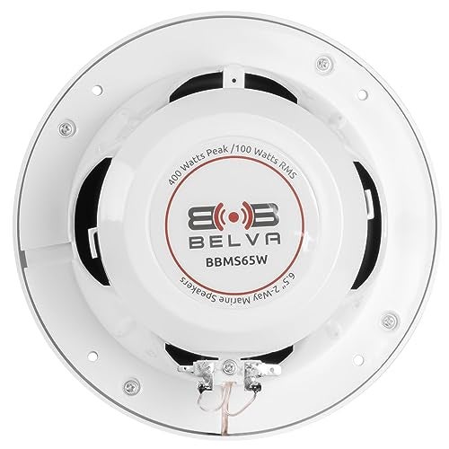 BELVA BBMS65W 400W Peak (200W RMS) 6.5" 2-Way White Coaxial Marine Speakers for Boats/ATV/UTV/SxS/Powersport - Image 5