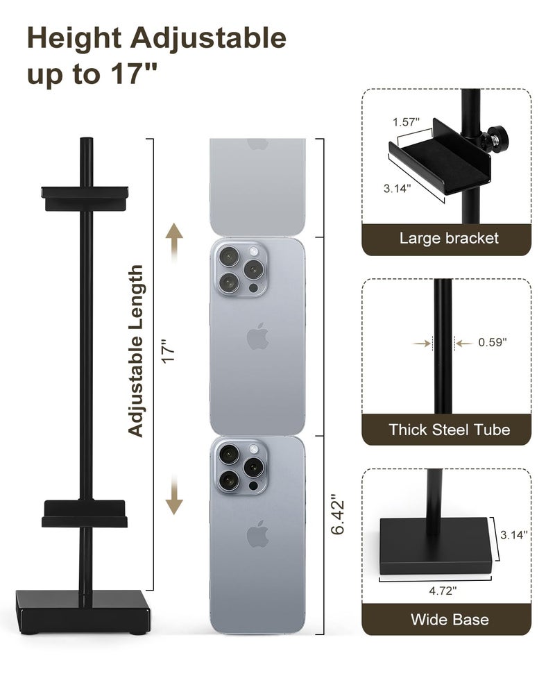 Victawks Adjustable Tabletop Easel Stand, Picture Easels for Display Up to 17" H, Black Metal Picture Frame Holder Stand Table for Art, Photo (1 Pack) - Image 2
