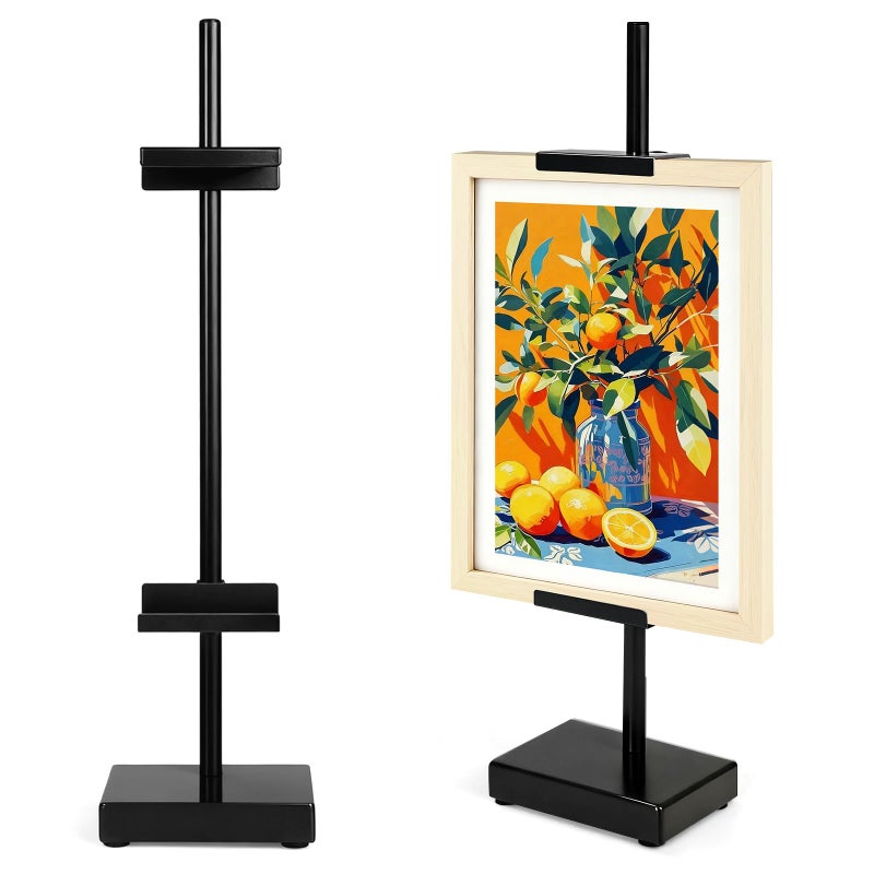 Victawks Adjustable Tabletop Easel Stand, Picture Easels for Display Up to 17" H, Black Metal Picture Frame Holder Stand Table for Art, Photo (1 Pack) - Image 1