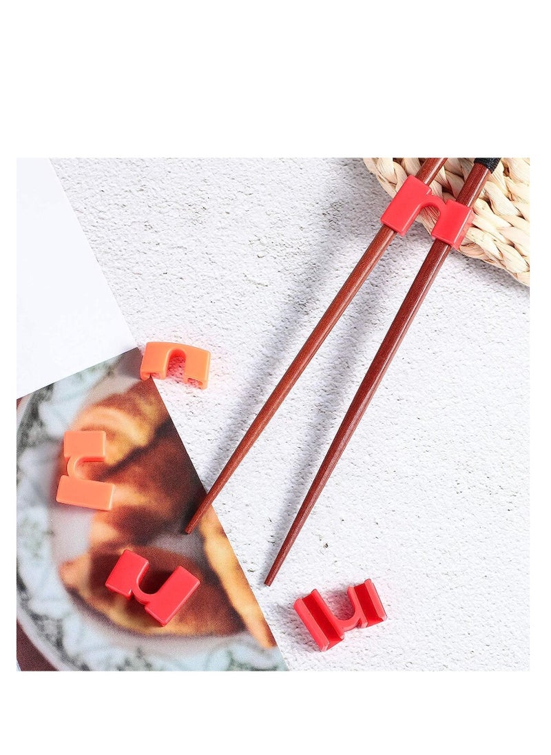 SYOSI - Chopstick Helpers 5 Pieces Reusable Chopstick Helpers Training Chopsticks BPA Free POM Fon Toxic Non Slippery for Many Age Beginner Trainers or Learner Left or Right Hand Red - Image 1
