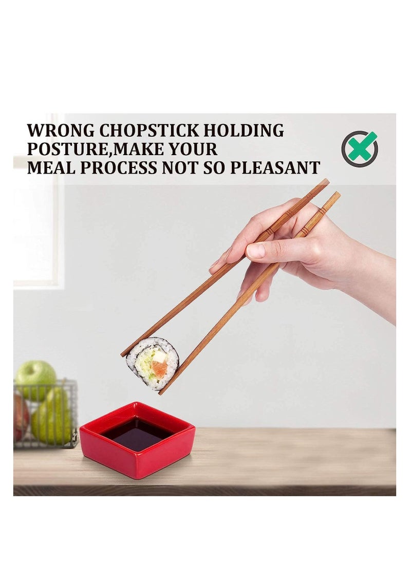 SYOSI - Chopstick Helpers 5 Pieces Reusable Chopstick Helpers Training Chopsticks BPA Free POM Fon Toxic Non Slippery for Many Age Beginner Trainers or Learner Left or Right Hand Red - Image 1