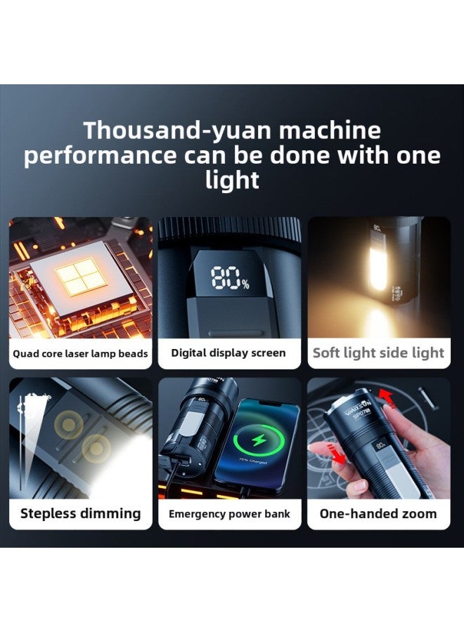 Wallson WarsunSP07S Super Bright Remote Rechargeable Emergency Outdoor Household Multifunctional Strong Light Flashlight-Product Specifications:Sp07s Flashlight Set + Tianjian Clutch Bag - Image 5