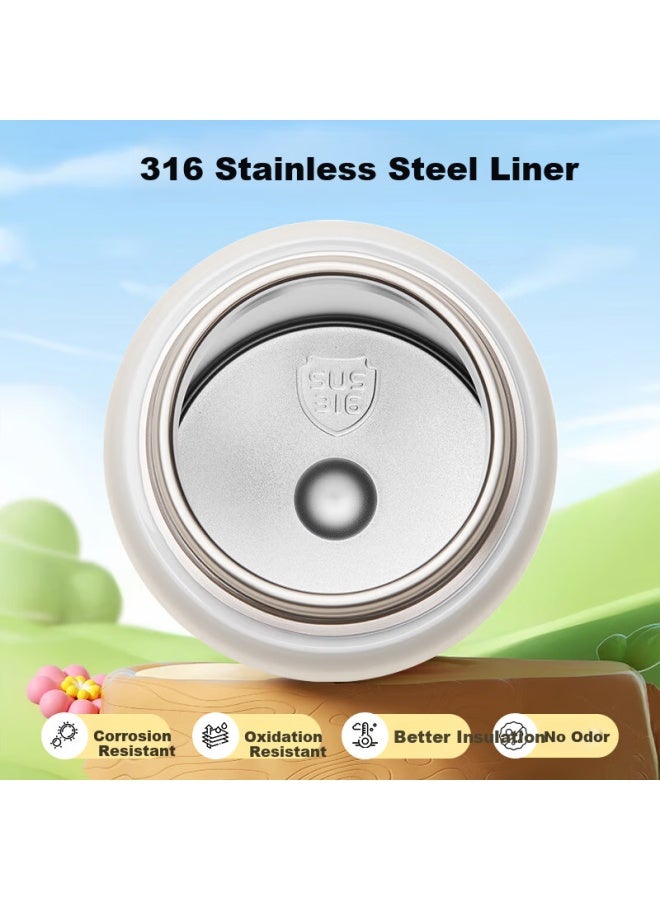 Snoopy كوب سناوبي للأطفال بسعة كبيرة من الفولاذ المقاوم للصدأ 316 مع قشة، زجاجة ماء للذكور والإناث، طلاب، كوب شرب محمول مزدوج - Image 2