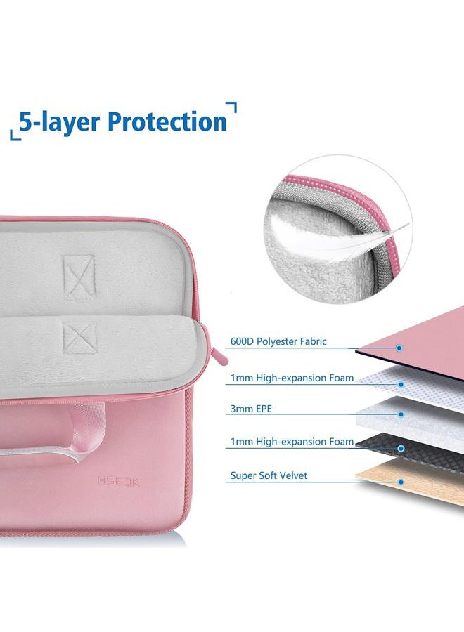 HSEOK Water-Repellent Laptop Sleeve Bag Compatible 13-13.3 Inch MacBook Air Pro, Surface Laptop, Notebook Handbag with Small Case, Baby Pink - Image 3