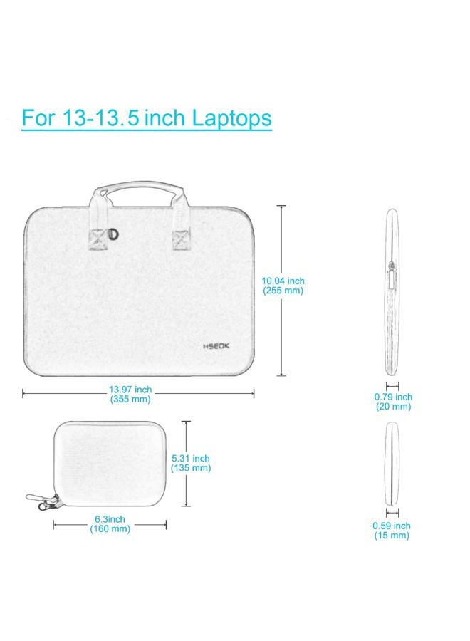 HSEOK Water-Repellent Laptop Sleeve Bag Compatible 13-13.3 Inch MacBook Air Pro, Surface Laptop, Notebook Handbag with Small Case, Baby Pink - Image 2