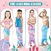 Toulite 4 Pcs Mermaid Tail for Party Favor Mermaid Tails for Girls Dress up for Party GiftsSize 6Cute Color - Image 4