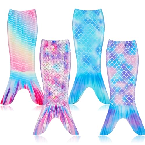 Toulite 4 Pcs Mermaid Tail for Party Favor Mermaid Tails for Girls Dress up for Party GiftsSize 6Cute Color - Image 1