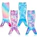 Toulite 4 Pcs Mermaid Tail for Party Favor Mermaid Tails for Girls Dress up for Party GiftsSize 6Cute Color - Image 3