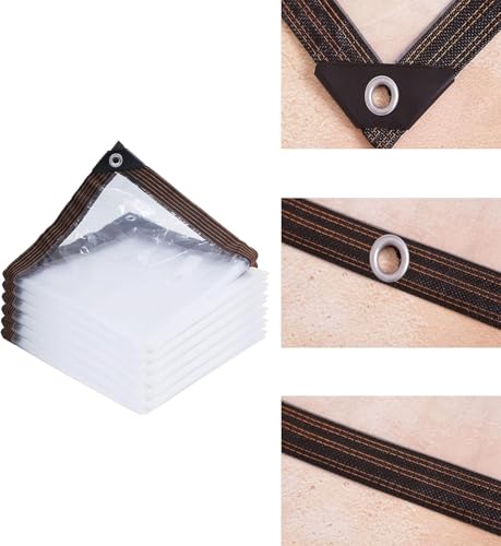 YLBFJXK 10' x 13' Clear Poly Tarp Heavy Duty with Grommets for Henhouse Porch Greenhouse Camping - Image 3