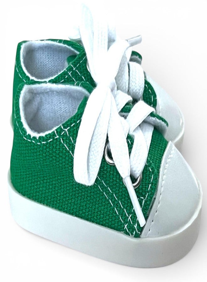 MBD Green Doll Sneakers - Fully Lined & Weighted Lace-Up Shoes for 18 Inch Dolls, Supportive Sole for Posing, Fits Kennedy & Friends and Other 18” Fashion Dolls - Image 1