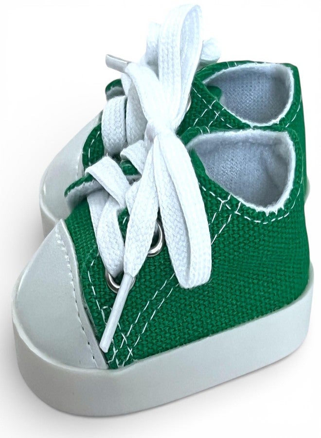 MBD Green Doll Sneakers - Fully Lined & Weighted Lace-Up Shoes for 18 Inch Dolls, Supportive Sole for Posing, Fits Kennedy & Friends and Other 18” Fashion Dolls - Image 3