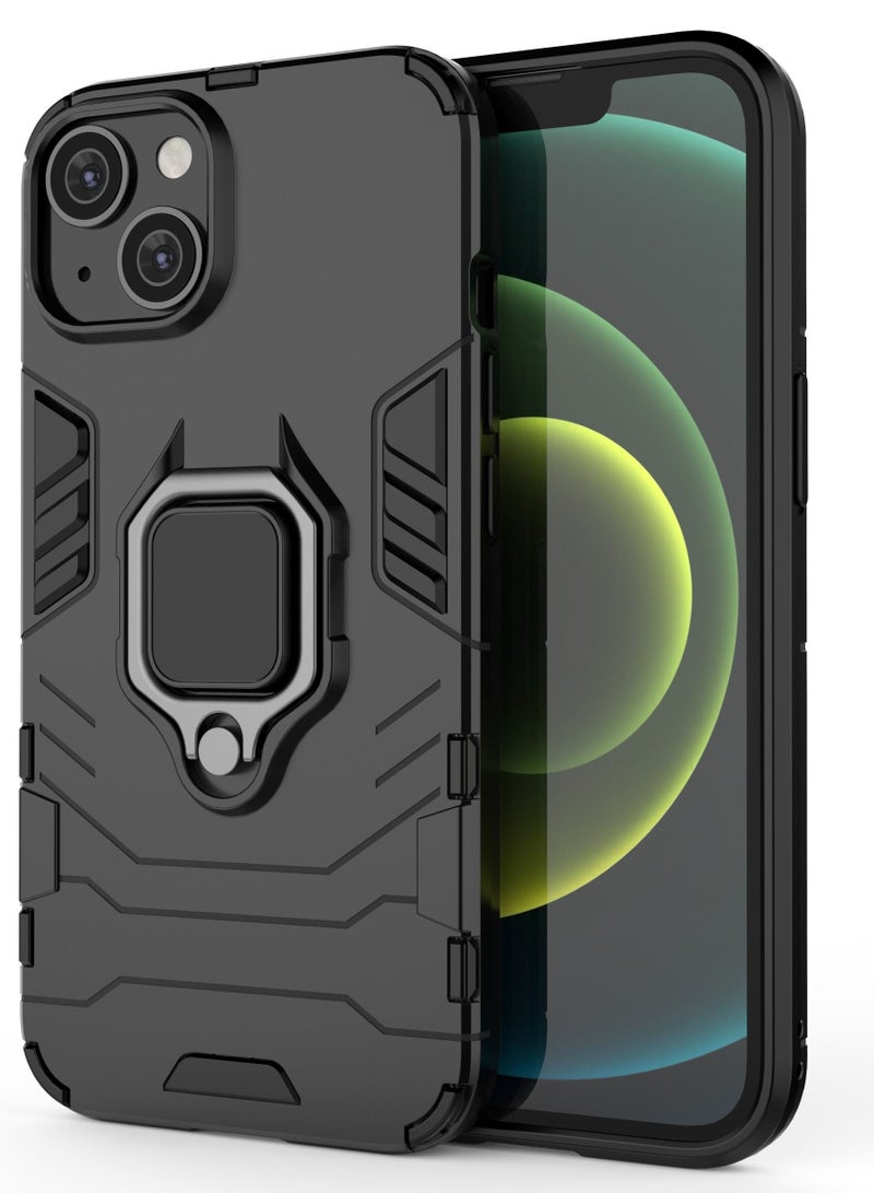 Black Protective Case Cover With Finger Ring Holder For iPhone - Image 1