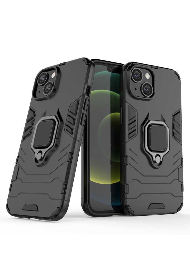 Black Protective Case Cover With Finger Ring Holder For iPhone - Image 2