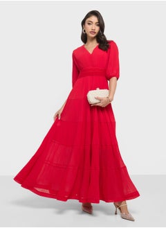 ELLA Tiered Dress With Puff Sleeves  - Image 4