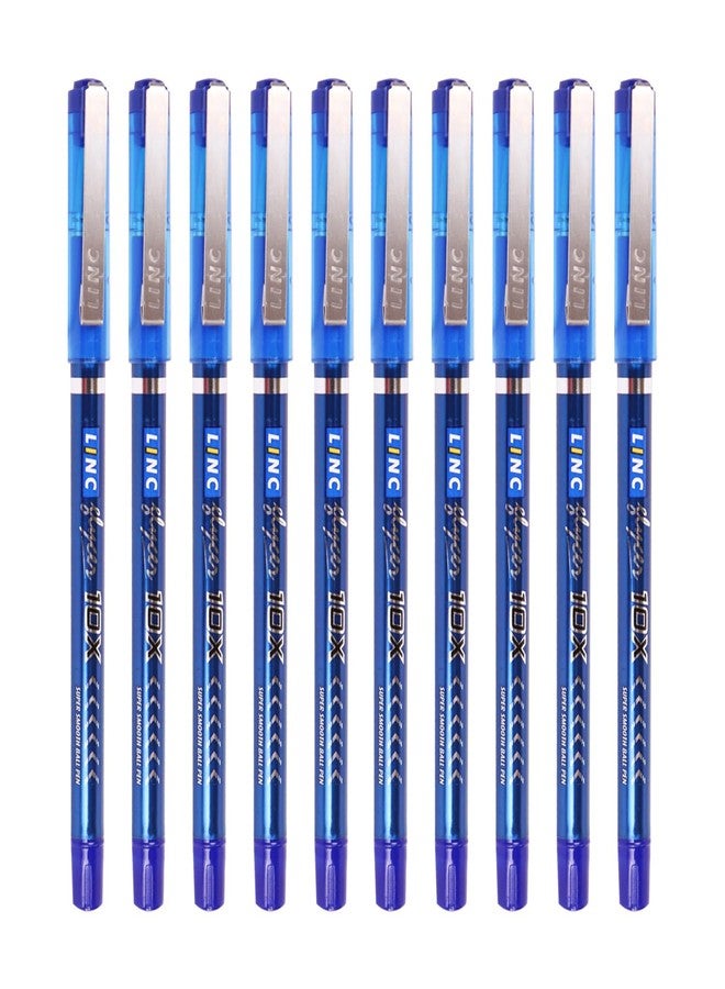 Linc Glycer 0.6mm 10X Ball Pen | Blue Ink | Pack of 10 Pens - Image 1