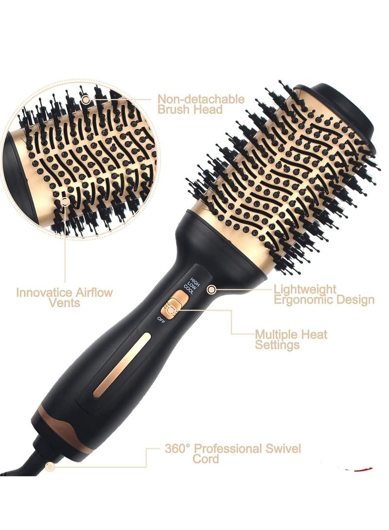 Hot Air Brush,Hair Dryer Brush, Professional Hair Dryer & Volumizer 3 in 1 Upgrade Anti-Scald Negative Ionic Technology Hair Straightener Brush,Salon Negative Ion Ceramic Electric Blow Dryer  - Image 3