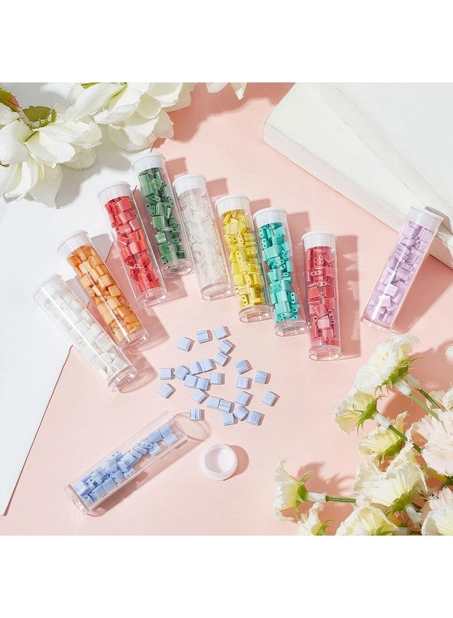 NBEADS 760 Pcs Tila Beads 5 * 4.5~5mm, 2-Hole Glass Seed Beads Spacer, 10 Colors Square Beads Japanese Glass Tila Beads for Jewelry Making Christmas Bracelet Necklace Earring - Image 4