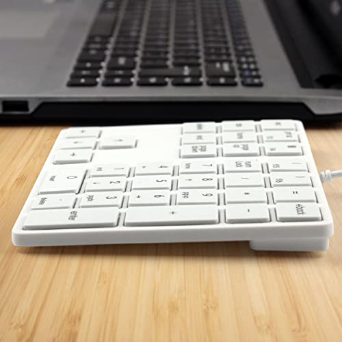 Merdia Numeric Keypads Wired Numpad 34 Keys External Mini Slim Keyboard Magic Force for Financial Cashier Securities-White | Laptop Accessories | Num Pad | Number keypad for Laptop | Work Keyboard - Image 5