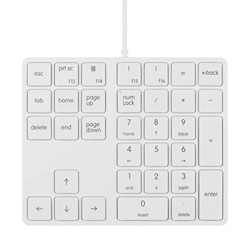 Merdia Numeric Keypads Wired Numpad 34 Keys External Mini Slim Keyboard Magic Force for Financial Cashier Securities-White | Laptop Accessories | Num Pad | Number keypad for Laptop | Work Keyboard - Image 1